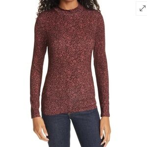 Ted Baker London Fitted Leopard Print Top - Burgundy/Oxblood